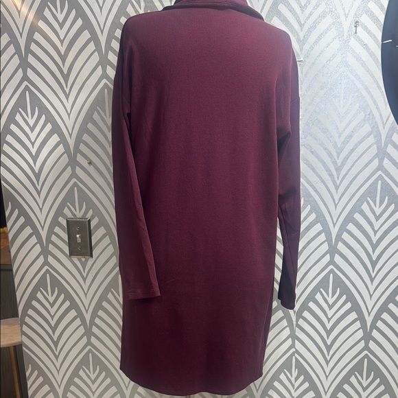 Ann Taylor burgundy Waffle Cardigan Sweater Lightweight Open Front - Picture 8 of 10
